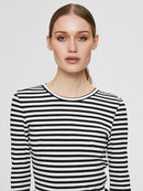 Long Sleeve Stripe T-shirt - Black/snow White