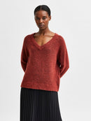 Lulu V-Neck Knit - Chili Oil