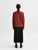 Lulu V-Neck Knit - Chili Oil