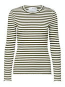 Long Sleeve Stripe T-shirt - Kalamata/snow White