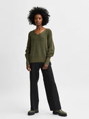 Emmy V Neck Jumper - Kalamata
