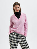 Lulu V-Neck Jumper - Prism Pink