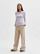 Anna Long Sleeve T-shirt - Chalk Violet