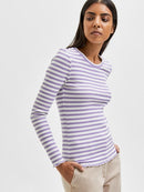Anna Long Sleeve T-shirt - Chalk Violet