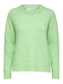 Lulu Round Neck Jumper - Pistachio Green Melange