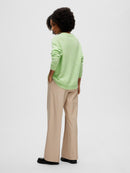 Lulu Round Neck Jumper - Pistachio Green Melange