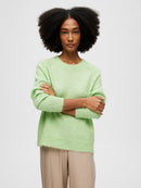 Lulu Round Neck Jumper - Pistachio Green Melange