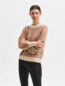 Star High Neck Jumper - Amphora Sandshell