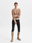 Star High Neck Jumper - Amphora Sandshell