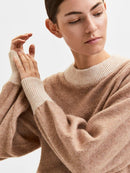 Star High Neck Jumper - Amphora Sandshell