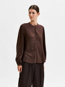 Rosa Aop Top - Coffee Bean