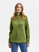Lulu High Neck Jumper - Dark Citron Melange