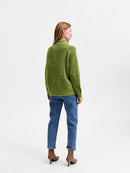 Lulu High Neck Jumper - Dark Citron Melange