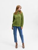 Lulu High Neck Jumper - Dark Citron Melange