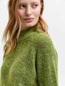 Lulu High Neck Jumper - Dark Citron Melange
