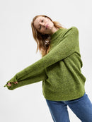 Lulu High Neck Jumper - Dark Citron Melange