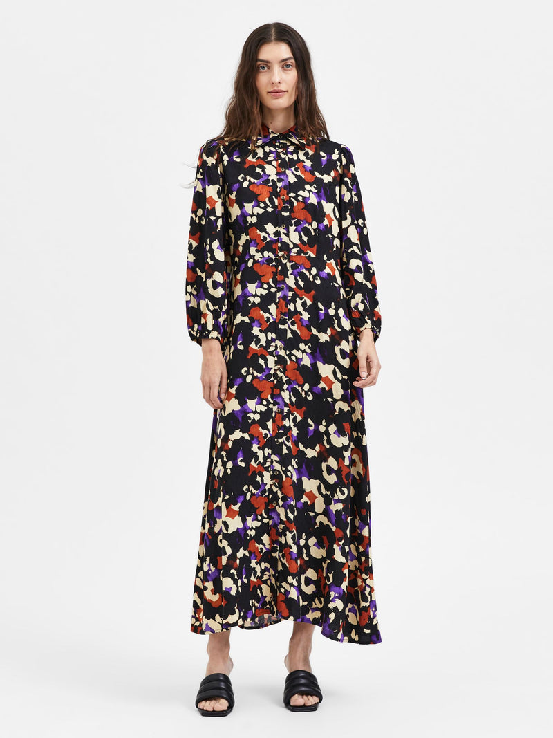 Holda 7/8 Ankle Dress - Black Print