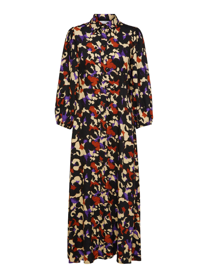 Holda 7/8 Ankle Dress - Black Print