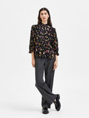 Jyn 3/4 Sleeve Print Top - Black Print