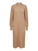 Glowie Round Neck Dress - Warm Taupe