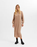 Glowie Round Neck Dress - Warm Taupe