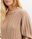 Glowie Round Neck Dress - Warm Taupe