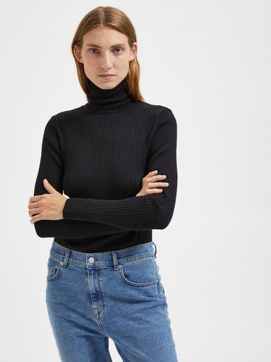 Lydia Rollneck Jumper - Black