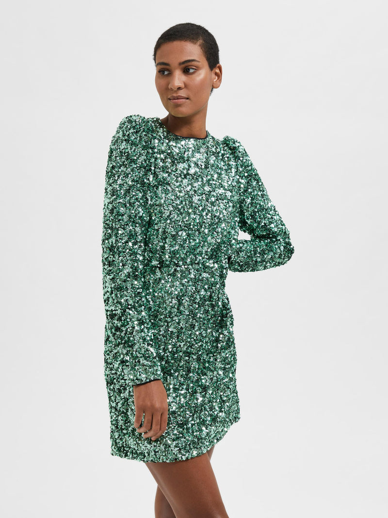Colyn Short Sequins Dress - Loden Frost