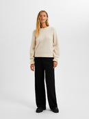 Sia Round Neck Jumper - Birch Melange