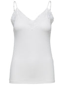 Rib lace Vest - Snow White