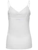 Rib lace Vest - Snow White