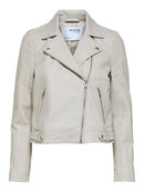 Katie Leather Jacket - Feather Grey