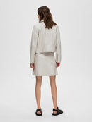 Katie Leather Jacket - Feather Grey