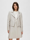 Katie Leather Jacket - Feather Grey