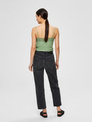 Rib Lace Vest - Green