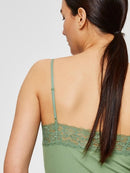 Rib Lace Vest - Green