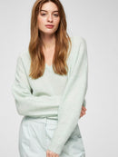 Livana V Neck Jumper - Green