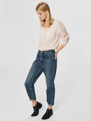 Livana V Neck Jumper - Green