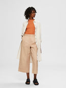 Wave Crop Trouser - Beige