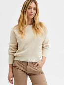 Fibi Long Sleeve Round Neck Jumper - Birch