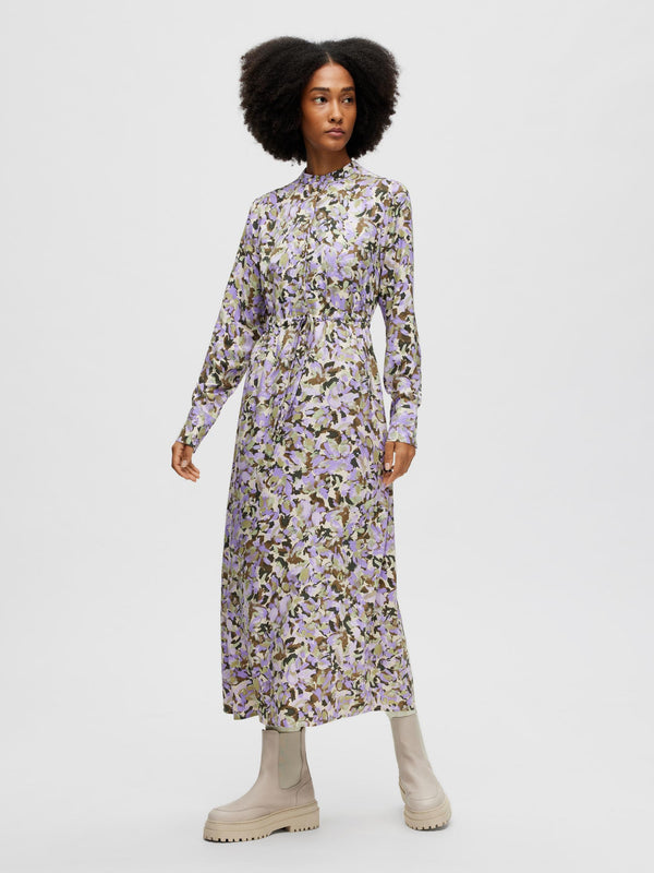 Katrin Ankle Dress - Sandshell Print