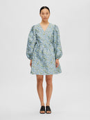 Aliana Jacquard Dress - Blue Heron