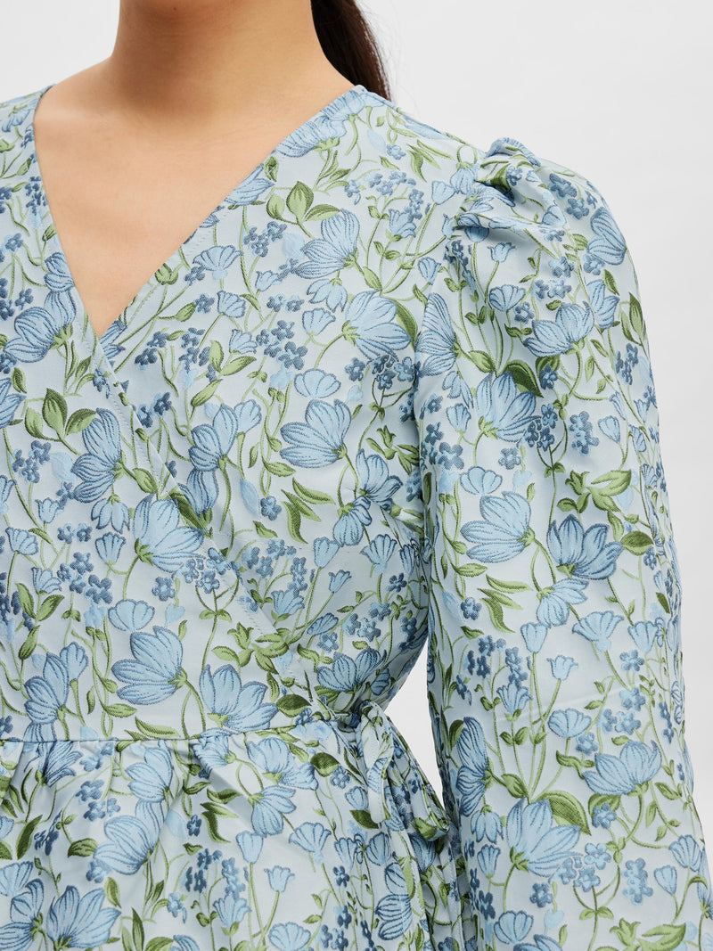 Aliana Jacquard Dress - Blue Heron