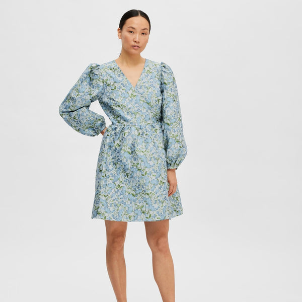 Aliana Jacquard Dress - Blue Heron