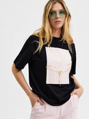 Manda Short Sleeve Printed T-Shirt - Black