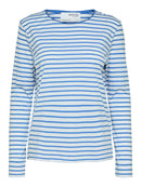 Long Sleeve Stripe Tee - Cyclamen/Bright White