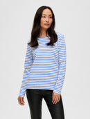 Long Sleeve Stripe Tee - Cyclamen/Bright White