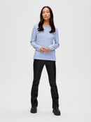 Long Sleeve Stripe Tee - Cyclamen/Bright White