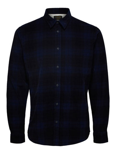 Adrian Long Sleeve Shirt - Dark Blue Check