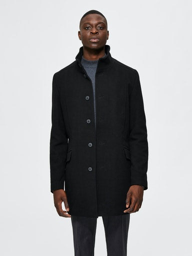 Morrison Wool Coat - Black Twill